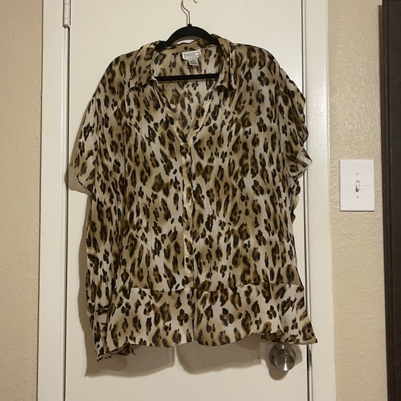 Bethany Leopard Sheer Shirt - Picture 1 of 4